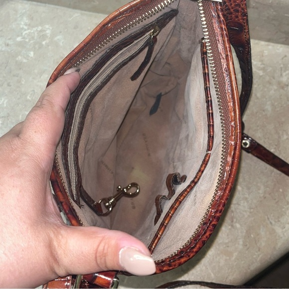 Brahmin Jody Leather Crossbody Crocodile Embossed Pecan Melbourne - Picture 1 of 16